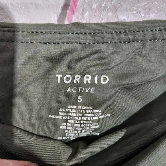 Torrid Active Leggings With Side Pockets Dots Plus Size 5 Olive Green - Picture 5 of 16